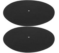 VICASKY 2pcs Black Felt Record Protective Mat for Turntable, Replacement Pads to Keep Vinyl Disc Player Clean and Stable, Suitable for Home Dj Use