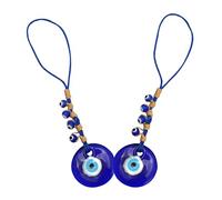 VICASKY 2pcs Blue Evil Eye Beads Decorative Accessory Colored Glaze Material, Protective Charm Hanging Ornament Suitable for Home Or Car Decor