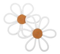 VICASKY 2pcs Boho Daisy Flower Wall Art Decor 25cm Woven Macrame Pendant for Nursery Room Bedroom Floral Hanging Sign