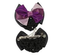 VICASKY 2pcs Bow Bun Hair Cover Metal and Oxford Cloth Hair Bun Net with Three-layer Butterfly Bow Classic Elegant Style Not Easy to Fall for Daily Decorating Occasions and Work