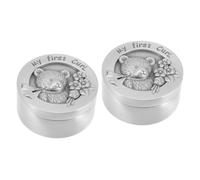 VICASKY 2pcs Box Girl Fetal Hair Keepsake Box Curl Hair Collecting Compartment for Newborn Shower
