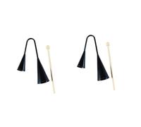 VICASKY 2pcs Boy Girl Agogo Bell Toy Traditional Musical Instrument for Early Education Handheld Samba Percussion for Boy Girl Design Black