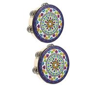 VICASKY 2pcs Boys and Girls Ethnic Style Tambourine Portable Hand Drum for Boy Girl Interactive Music Plaything Bright Sound Safe Materials for Parent-boy Girl Bonding and Early Education