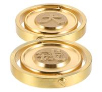 VICASKY 2pcs Brass Fidget Coin for Stress Relief with Smooth Spin Symbolic Business Design Ergonomic Office Worker for Productivity and Relaxation Decorative Collectible for Home Classroom