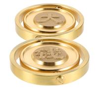 VICASKY 2pcs Brass Spinning Coin Metal Fidget Handicrafts for Stress Relief Office Worker Relaxation and Decorative Desk Ornament with Financial Symbolism for Home and Classroom Use