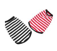 VICASKY 2pcs Breathable Cotton Dog T-shirts Lightweight Striped Vest Tank Top for Small Dogs Xs Comfortable Puppy Shirt for Walking Holidays and Parties