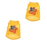 VICASKY 2pcs Breathable Small Dog Vest Xs Puppy Shirt Summer Tank Top Pet Clothes with Usa Flag Print Comfortable Lightweight Sleeveless Puppy Clothing for Daily Wear and Holidays