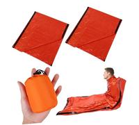 VICASKY 2pcs Bright Orange Emergency Survival Thermal Camping Sleep Bags for Outdoor Hiking Running Rescue