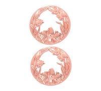 VICASKY 2Pcs Built in Hollow out Zinc Alloy Aromatherapy Candle Covers Windproof Heat Gathering Lid for Scented Candle Holders Multipurpose Protective Caps with Elegant Tulip Rose Gold