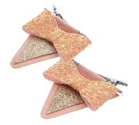 VICASKY 2pcs Cat Ear Hairpin Animal Ear Bow Hair Clips for Boys and Girls Cartoon Hair Clip Sparkling Sequins for Birthday Party Dress-up Cosplay