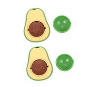 VICASKY 2Pcs Catnip Avocado for Kittens Interactive Bite Playthings Engaging Pet Plaything Fun Catnip Chew Balls Green Color for Indoor Cats to Energy and Protect Furniture