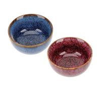VICASKY 2pcs Ceramic Kung Fu Tea Cups Retro Style Chinese Teaware Small Teacups for Hot and Cold Drinks Oolong Puer Black White Yellow Tea Enjoyment Random Color