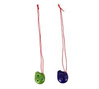 VICASKY 2pcs Ceramic Ocarina Alto C Musical Instrument for Beginners Ocarina Lanyard Boys and Girls Flute for Musical Themed Random Color