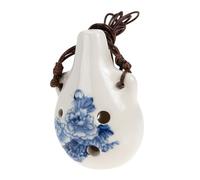 VICASKY 2pcs Ceramic Ocarina Porcelain Beginner Musical Instrument Flower Pattern Ocarina Wind Instrument for Boys and Girls Practice