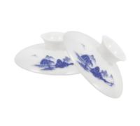 VICASKY 2pcs Ceramic Tea Cup Replacement Lids Double Porcelain Covers for Teapots and Tea Bowls Spill Resistant Fits Various Mugs at Home and Outdoor Use