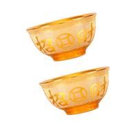 VICASKY 2pcs Ceramic Temple Water Bowls Worship Bowls for Buddhist Offering Home Decoration Craftsmanship for Meditation and Ritual Use