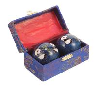 VICASKY 2pcs Chinese Health Exercise Massage Balls with Handcrafted Enamel Panda Design for Grip Strength Training Stress Relief Muscle Relaxation Box for Hand Fitness and Therapy