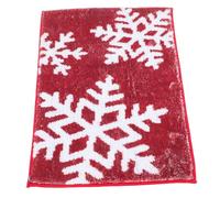 VICASKY 2pcs Christmas Bathroom Rug Set, Polyester Bath Mats for Entryway | Soft Antislip Design, Festive Holiday Style, Red Winter Decor for Fireplace and Indoor Spaces