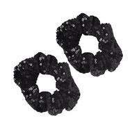 VICASKY 2pcs Christmas Sequin Hair Tie Elastic Hair Bands Scrunchies Women Glitter Scrunchies Big Large Clip Sequin Scrunchy Colorful Hair Christmas Hair Bows Hair Band Men Fabric Black