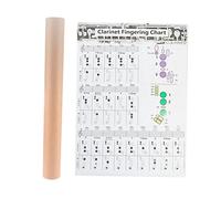 VICASKY 2pcs Clarinet Fingering Chart Chord Chart for Beginners Clarinet Note Guide