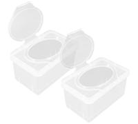 VICASKY 2pcs Cleansing Tissue Box Cover Portable Wet Tissue Box for Travel Reusable Wipes Dispenser Case for Outdoor Use for Newborn Wipes and Care