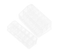 VICASKY 2pcs Clear Lipstick Organizer Storage Holder with Compartments Compact Desk Display Stand for Cosmetics Sturdy Space Saving Makeup Organizer for Easy Access and Modern Vanity