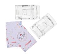 VICASKY 2pcs Clear Silicone Nail Art Stamper Transparent Jelly Stamping Tool for French Tip Designs Enhanced Pattern Transfer for DIY Manicure and Nail Art Creativity