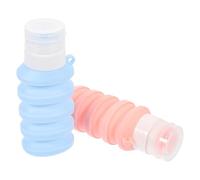 VICASKY 2pcs Collapsible Silicone Travel Bottles with Flip Top Design Space-saving Lotion and Soap Containers for Toiletries Portable Refillable Liquid Dispensers for Travel