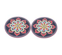 VICASKY 2pcs Comfortable Singing Bowl Cushion Mat Non- Design for Yoga and Meditation Aesthetic Printed for Sound Therapy Practices