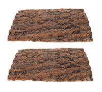 VICASKY 2pcs Cork Terrarium Background Mat 11.8x9.8in Bark Climbing Decor for Reptile Tank, Weather Resistant and Easy Installation, for Chameleon and Vertical Greening Projects