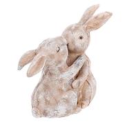 VICASKY 2pcs Couple Hugging Statue Rabbit Figurines Resin Garden Decoration Home Office Tabletop Artware for Valentine's Day Photography