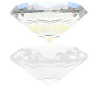 VICASKY 2pcs Crystal Diamond Photo Props Set for Nail Art and Photography, Iridescent 80mm Glass Decorations, Heavy 275g Showcase Decorative Accessories for Studio and Home Use