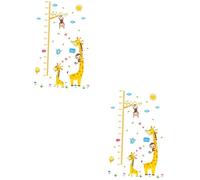 VICASKY 2pcs Cute Cartoon Animal Height Chart Wall Sticker for Boys and Girls Removable Measuring Decal Fun Designs Wall Decoration for Nursery and Playroom
