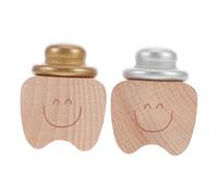 VICASKY 2pcs Cute Carved Wooden Teeth Keepsake Box Tooth Storage Container for Boys and Girls Special Hospital Adorable Design for Boys and Girls