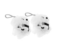 VICASKY 2pcs Cute Panda Bath Loofah for Soft Mesh Pouf Shower Sponge Gentle Exfoliating Back Scrubber for Boy Girl Comfortable Bath Accessories