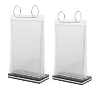 VICASKY 2pcs Desktop Advertising Display Stand with Detachable Structure and Reinforced Base, Pvc and Iron Table Menu Holder with Cleanable Surface, Smooth See-through Menu Sheets Remain