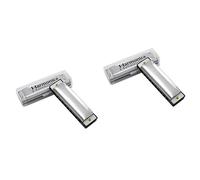 VICASKY 2pcs Diatonic Harmonica Blues Harp Swan Musical Instrument Sliver for Adults Beginners Portable for Blues Jazz Folk Music
