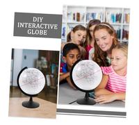 VICASKY 2Pcs DIY Blank Globe Model Unpainted Freestanding Globe Props for Educational Painting Writable Geography Teaching Ornament for Adults and Desktop Decor