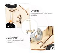 VICASKY 2pcs DIY Gravitational Car for Educational Science Learning Kit Wooden Self-made Gravity Model Stem Experiment for Boys and Physics Project Random Color