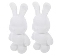 VICASKY 2pcs DIY White Bunny Piggy Banks for Smooth Painted Cartoon Rabbit Storage Holders Creative Graffiti Enhancing Color Recognition and Manual Skills