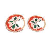 VICASKY 2pcs Dog Flying Disc Bite Resistant Cotton Rope Flyer with Pizza Shape Design Chew for Puppies Outdoor Training and Tossing Fun