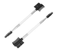 VICASKY 2pcs Double-ended Dog Eye Comb with Soft Bristle Brush for Flea Removal and Eye Cleaning Artificial Grooming Tool for All Dog and Cat Breeds Comfortable and Sturdy Design