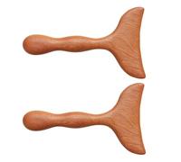 VICASKY 2pcs Dragon and Phoenix Sandalwood Scraping Board Sandalwood Gua Sha Tool Manual Massager Tool Guasha Massager Light Brown