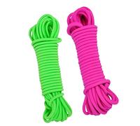 VICASKY 2pcs Elastic Jump Rope Meters for Outdoor Fun School Activity Durable Rubber Band Skipping for Boys and Green Rosy Color