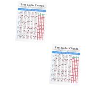 VICASKY 2pcs Electric Bass Chord Diagram for Beginners Essential Guitar Training Guide for Practice Four-string Chord Chart for Novice Musicians