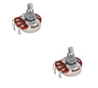 VICASKY 2pcs Electric Guitar Potentiometer Knurled Split Shaft Audio Taper Volume Tone Control for Bass Guitar Upgrades and Replacements