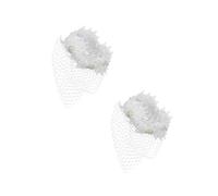 VICASKY 2pcs Embroidered Lace Flower Mesh Veil Headband for Women Bridal Wedding Tea Party Elegant Face Covering Veil with Large Design for Dinners and Special Occasions