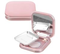 VICASKY 2pcs Empty Blush Container Highlighters Container Portable Compact Abs Aluminum Makeup Cases for Daily Use Travel Carrying