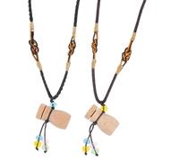VICASKY 2pcs Essential Oil Bottle Necklaces Wood Pendant and Jade Chain, Glass Perfume Bottle Pendant Set for Aromatherapy and Travel, Decorative Scent Diffuser Accessories for Women