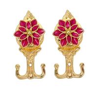 VICASKY 2pcs European Style Wall Mounted Curtain Tieback Hooks Decorative Lotus Design Multi-functional Holders for Drapery Clothes Hats Towels in Living Bedroom